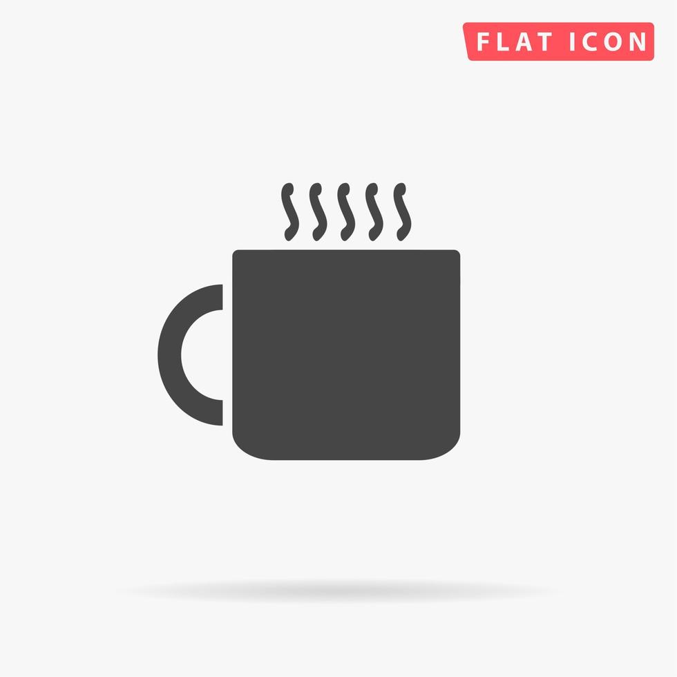 heiße Teetasse. einfaches flaches schwarzes Symbol mit Schatten auf weißem Hintergrund. Vektor-Illustration-Piktogramm vektor