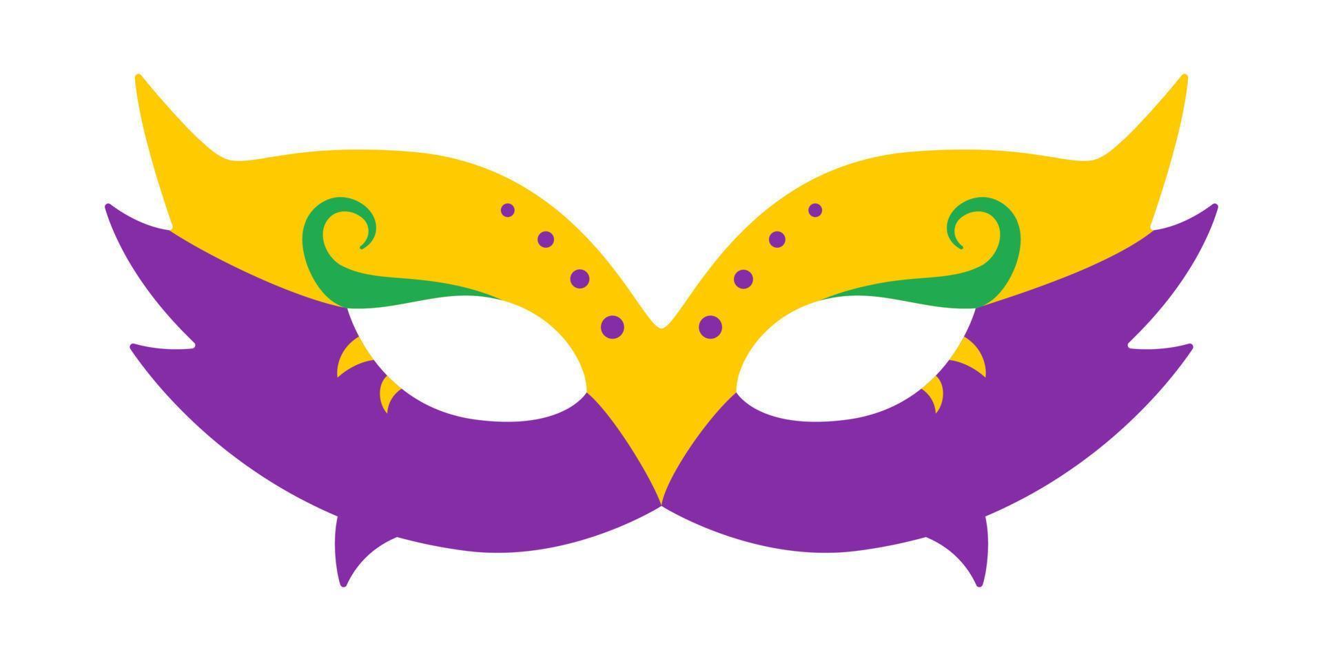 Vektor-Karnevalsmaske. Karnevalsmaske mit Punkten. Design für Karneval am fetten Dienstag. bunte maskeradeillustration. Karnevalsmaske für traditionelle Feiertage oder Feste. vektor