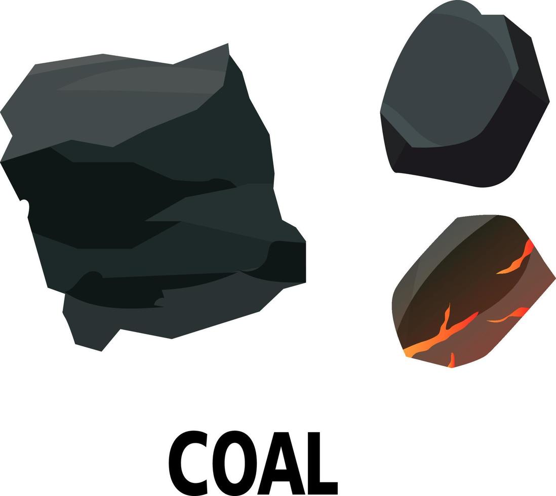 kol sten Foto på vit bakgrund, naturlig svart kol för bakgrund. industriell coals.it kan vara Begagnade som en bränsle för kol industri. ärta kol vektor