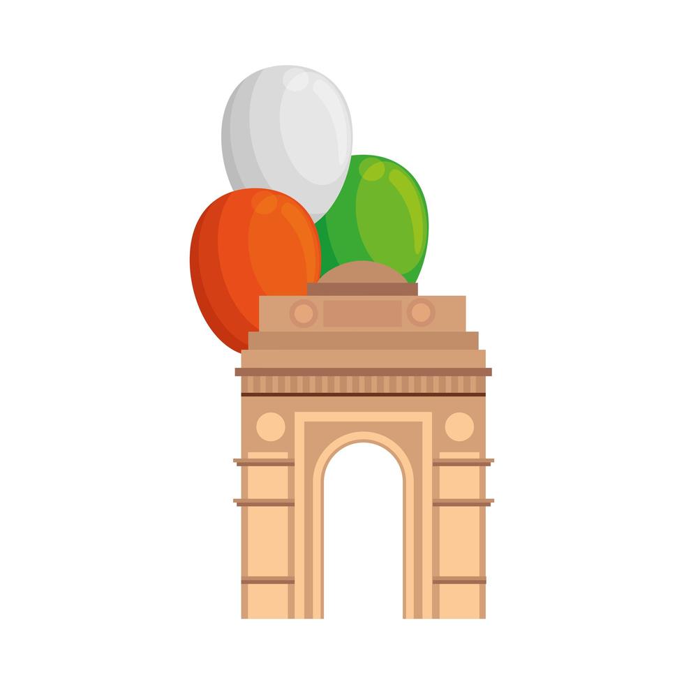 Indien Tor, berühmtes Denkmal von Indien mit Luftballons Helium vektor