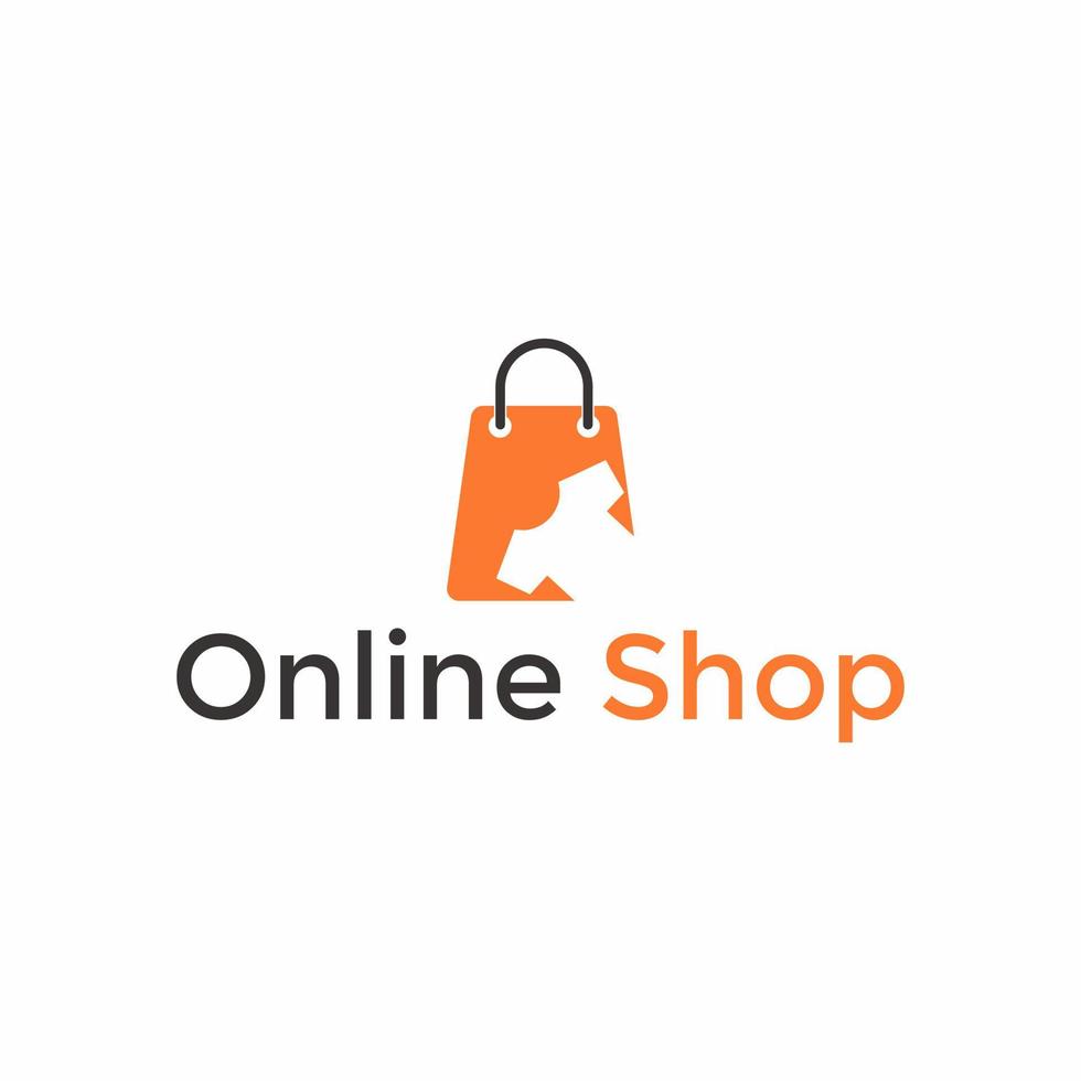 Einkaufstaschen-Logo. Online-Shop-Logo vektor