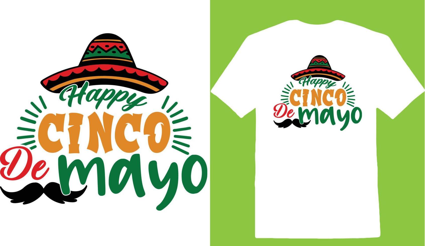 Lycklig cinco de mayo cinco de t-shirt design vektor