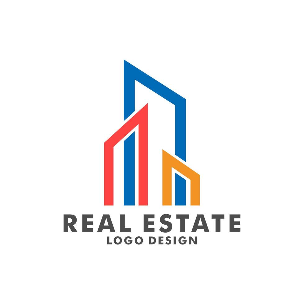 Moderne Logo-Vorlage für Immobilienunternehmen, Gebäude, Immobilienentwicklung und Baulogovektor vektor