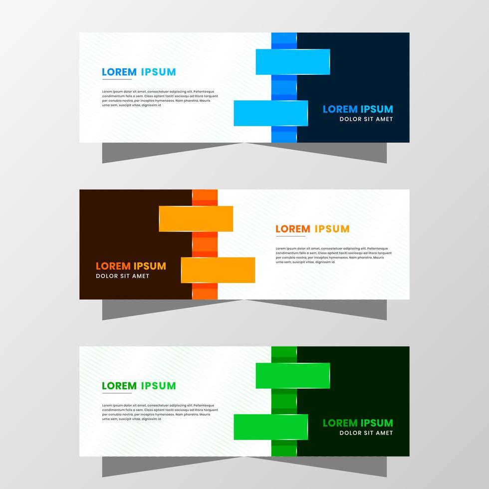 Vektorgrafik des abstrakten Bannerdesigns. mit modernem blauem, orange und grünem Farbschema. geeignet für Bannerverkauf, Präsentation, Promotion, Flyer, Poster und Broschüre. vektor