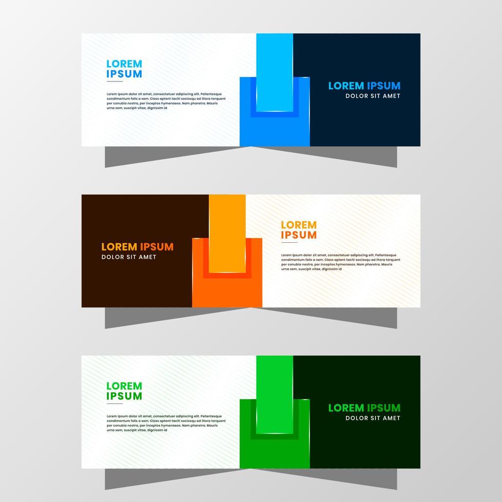 Vektorgrafik des abstrakten Bannerdesigns. mit modernem blauem, orange und grünem Farbschema. geeignet für Bannerverkauf, Präsentation, Promotion, Flyer, Poster und Broschüre. vektor