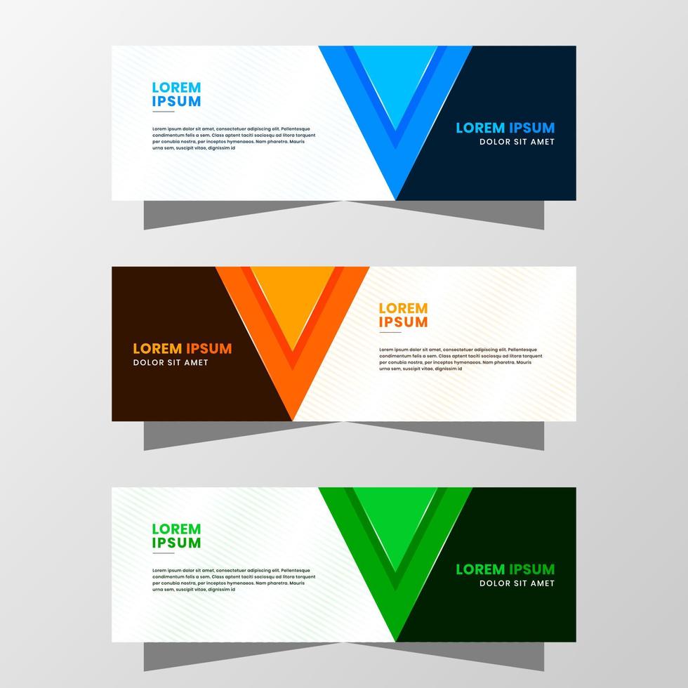 Vektorgrafik des abstrakten Bannerdesigns. mit modernem blauem, orange und grünem Farbschema. geeignet für Bannerverkauf, Präsentation, Promotion, Flyer, Poster und Broschüre. vektor