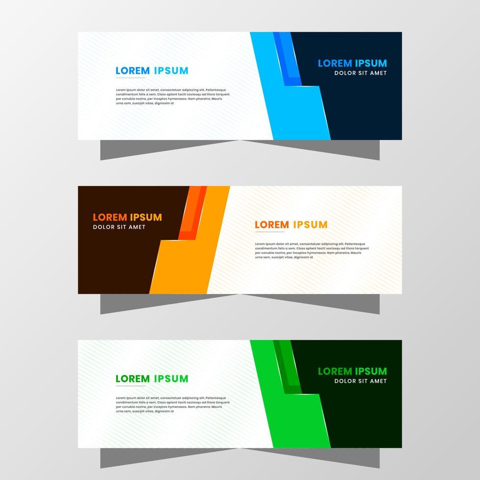 vektor grafisk av abstrakt baner design. med modern blå, orange och grön Färg schema. lämplig för baner försäljning, presentation, befordran, flygblad, affisch och broschyr.