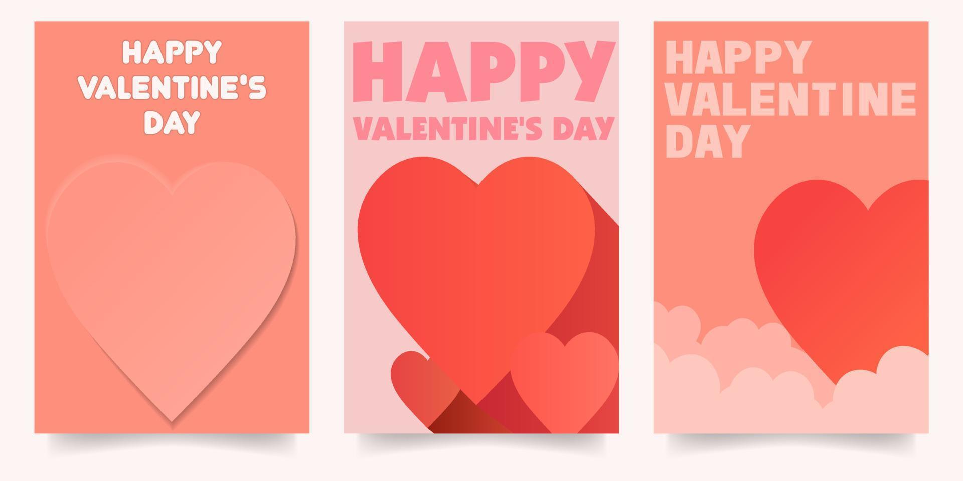 Happy Valentine's Day Design vertikale moderne einfache minimalistische Plakatvektorillustrationen eps10 vektor