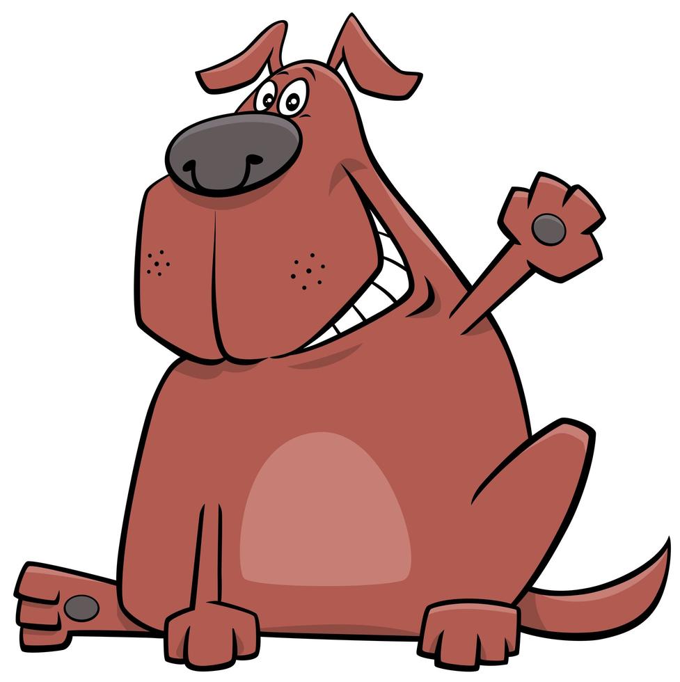 tecknad brun hund rolig djur karaktär vektor