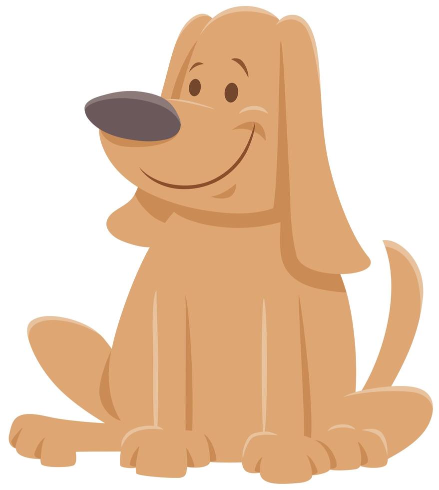 lustige beige Hundekarikaturtierfigur vektor