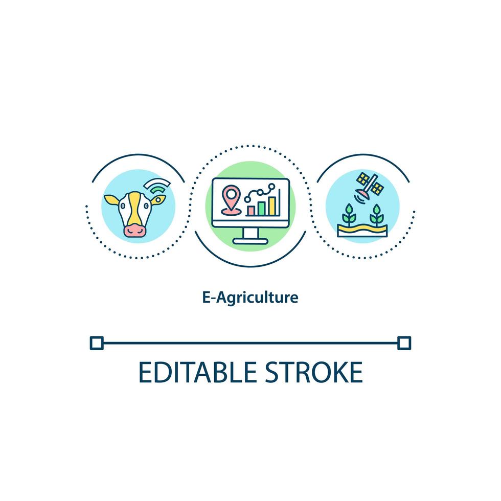 e-jordbruk koncept ikon vektor
