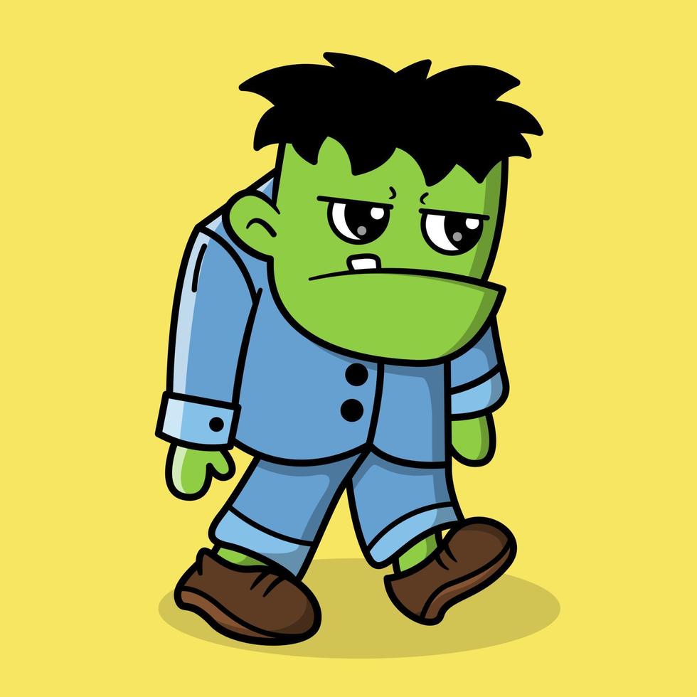 niedliche frankenstein-cartoon-vektor-symbol-illustration vektor