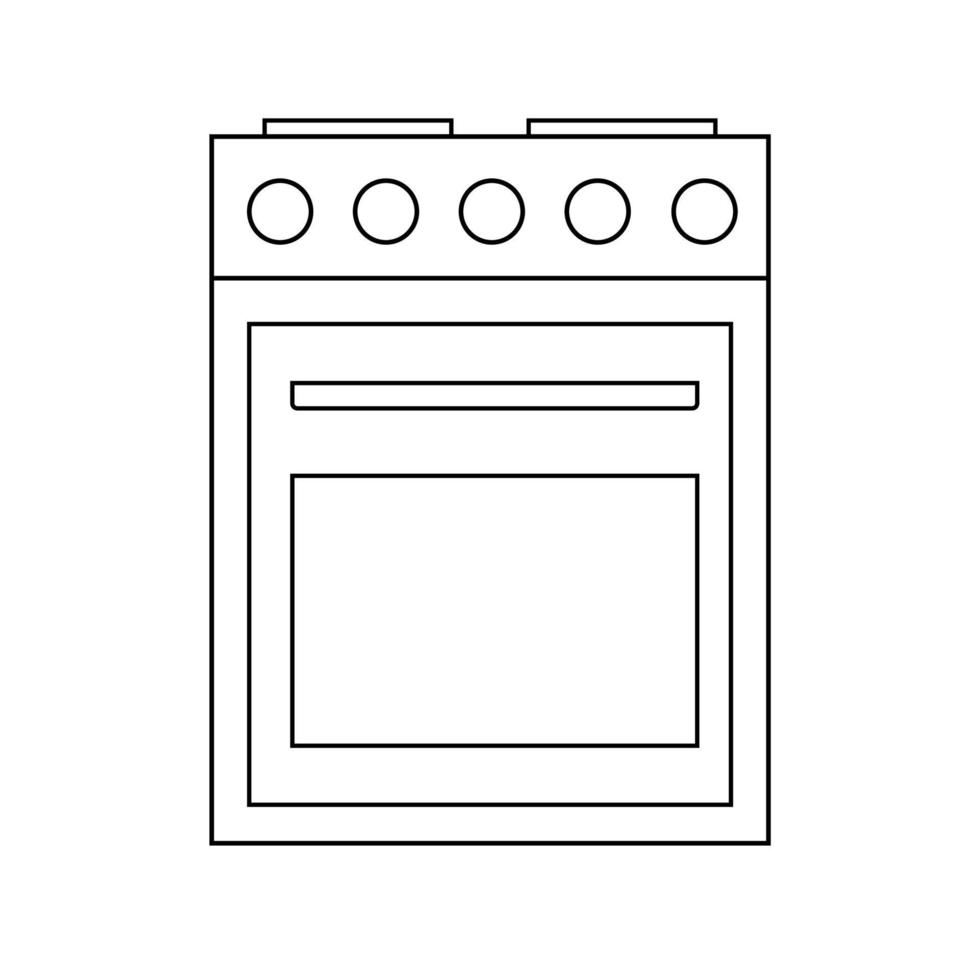 einfaches Gas-Elektroherd-Symbol im Linienstil. Vektorküchenelement lokalisiert auf einem weißen Hintergrund vektor