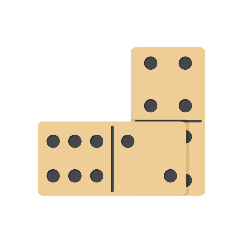 Dominosteine. Brettspielelemente. zwei Dominosteine mit unterschiedlicher Punktzahl. Farbsymbol des beliebten Brettspiels für Kinder und Erwachsene. Vektor-Illustration isoliert auf weißem Hintergrund vektor