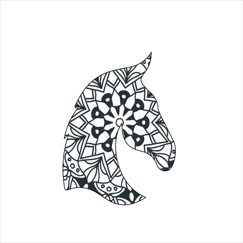 Vektor handgezeichnete Tier-Mandala-Illustration