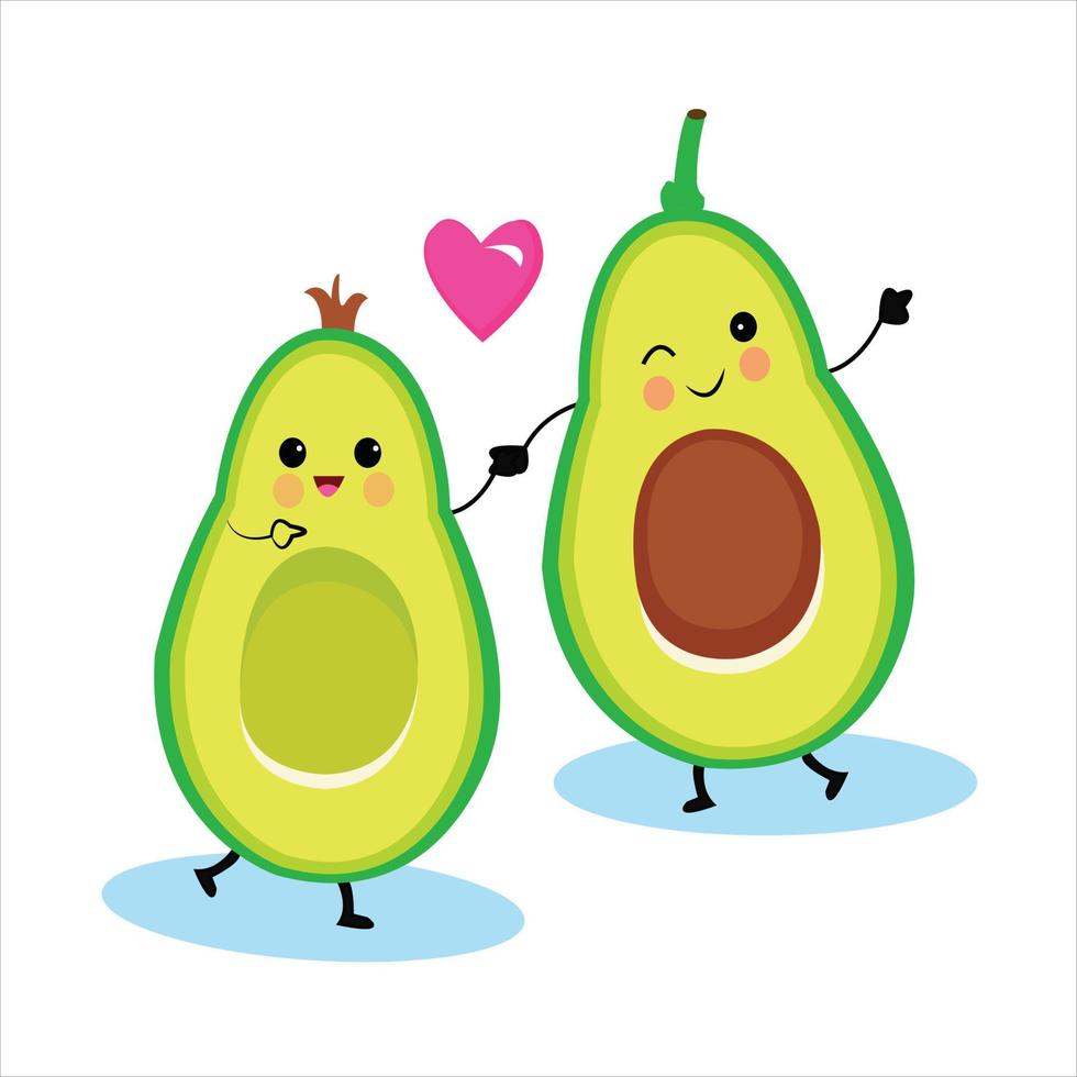 Vektor halbe Avocado gesunde Ernährung Obst Bio-Gemüse Vektor handgezeichnete Cartoon-Kunst