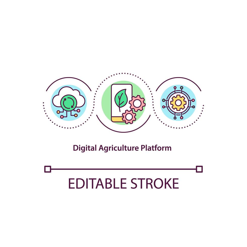 Konzeptikone der digitalen Landwirtschaftsplattform vektor