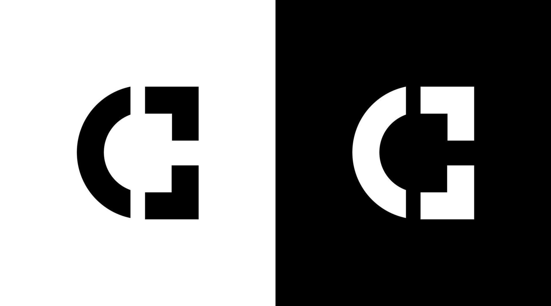Vektor-g-Logo-Monogramm-Buchstabe Anfangsschwarzweiss-Ikonenillustrationsart entwirft Schablonen vektor