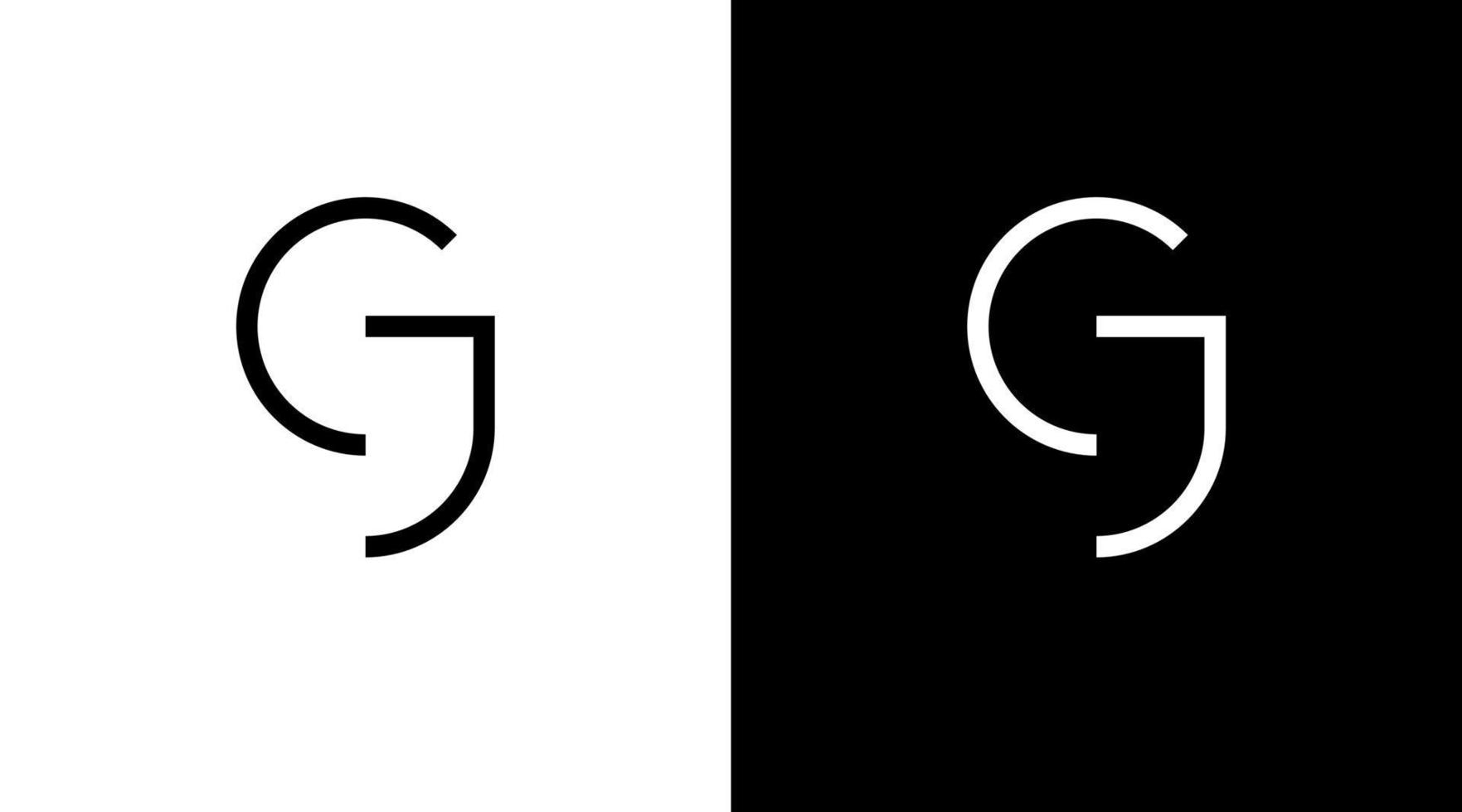 brev gj vektor logotyp monogram gj brev första svart och vit ikon mönster mallar