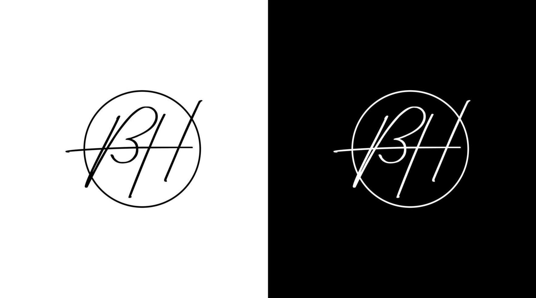 bh vektor logo mode bekleidung monogramm buchstabe initiale schwarz-weiß symbol design vorlagen