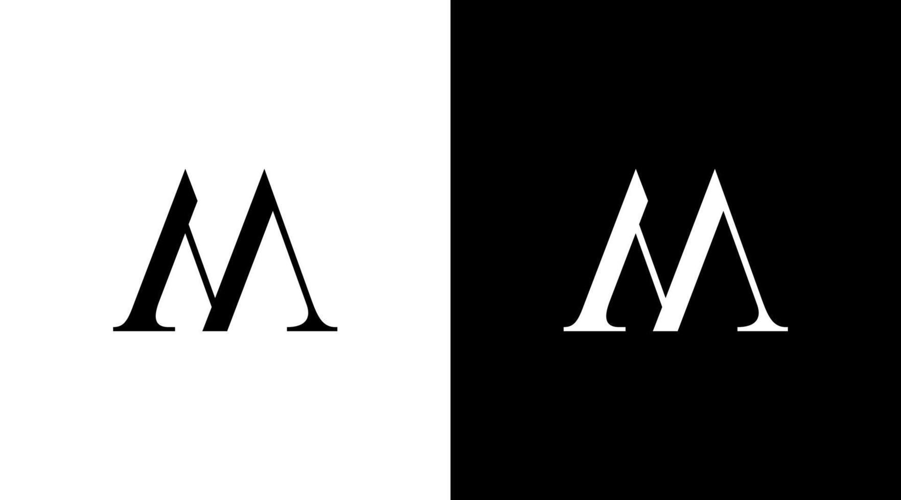 m vektor logotyp advokat monogram brev första svart och vit ikon illustration mönster mallar