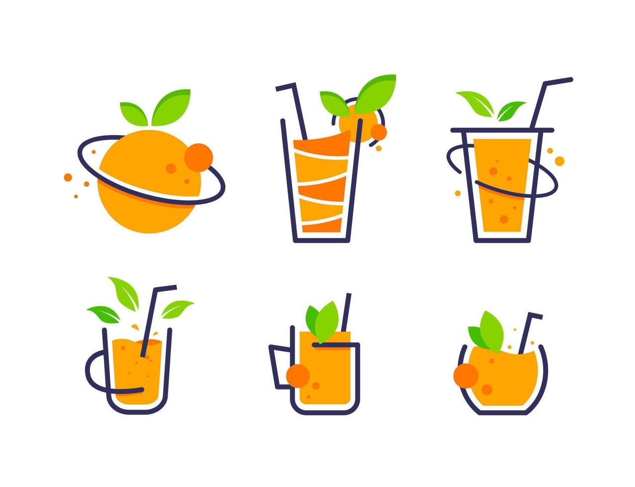 frisches Frucht-Smoothies-Logo, flache Design-Ikonen-Vektorillustration vektor