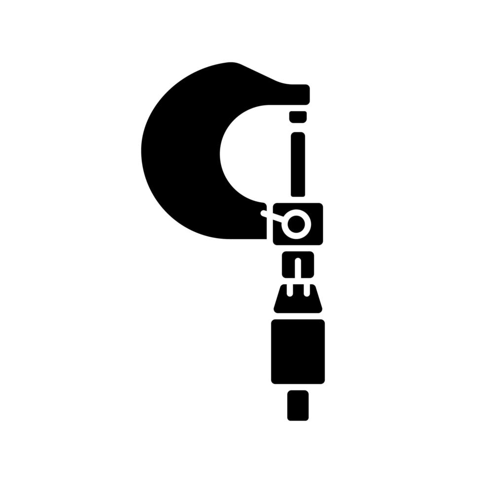 Mikrometer schwarzes Glyphen-Symbol vektor