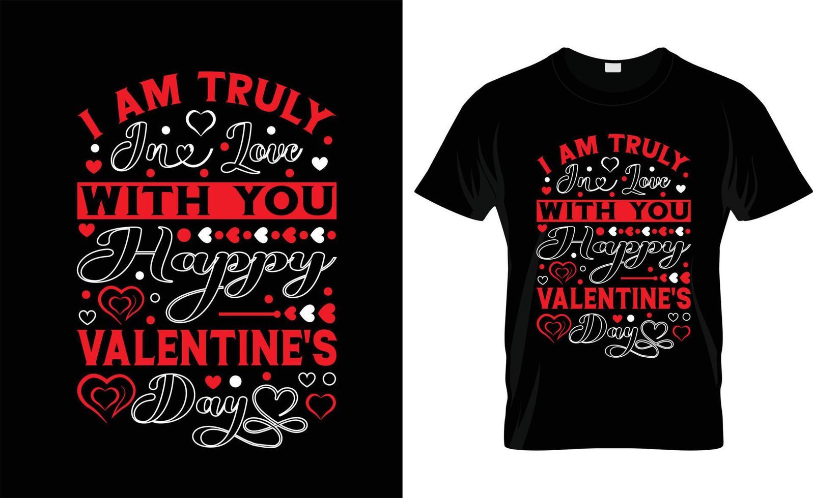 ich bin wirklich in dich verliebt glückliche valentinstagtypografie, valentinstag t-shirt design vektor