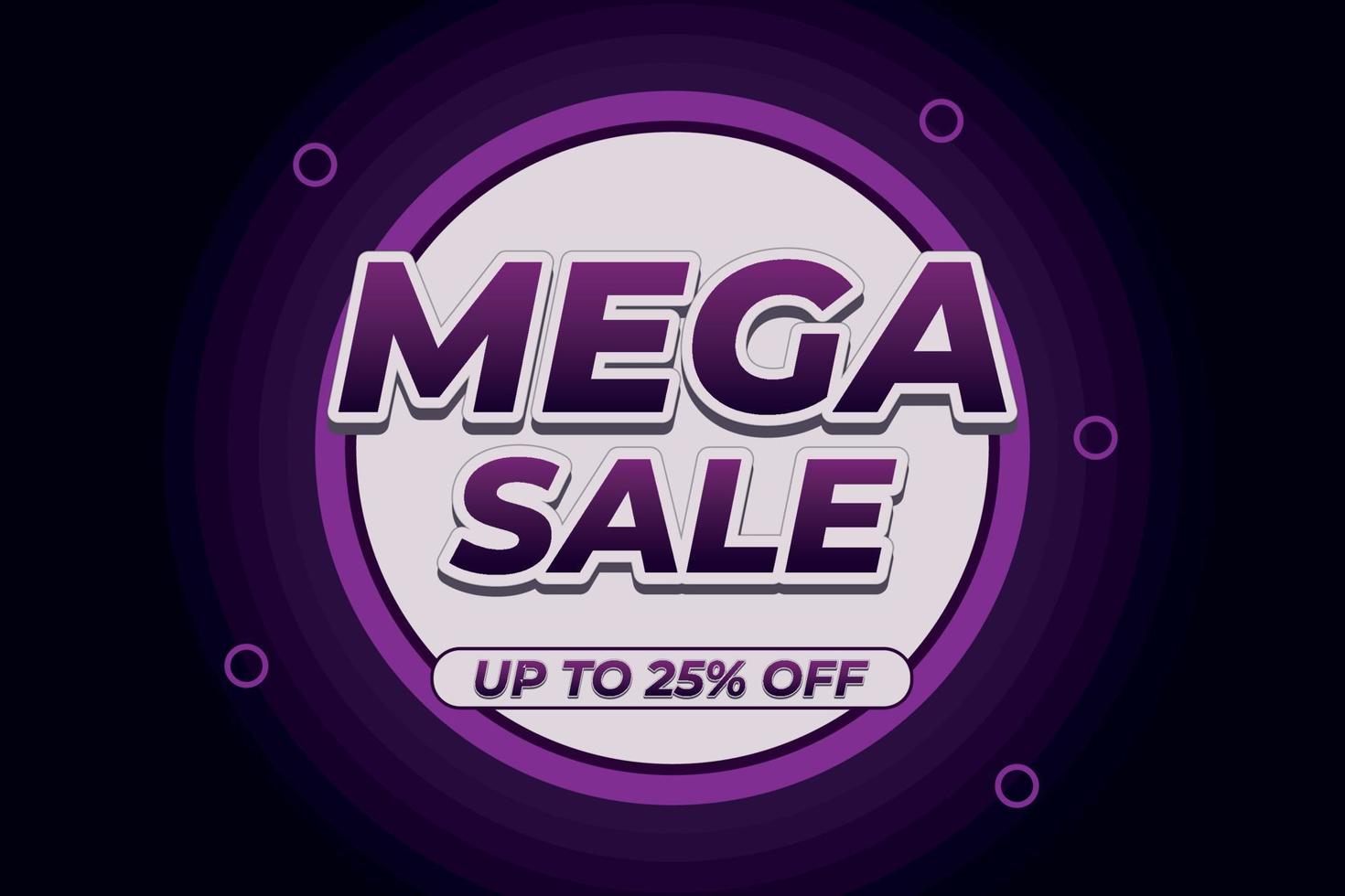 Mega-Sale-Banner mit lila Hintergrundstil vektor