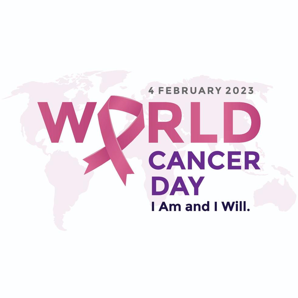 värld cancer dag kampanj logotyp. värld cancer dag affisch eller baner bakgrund vektor illustration