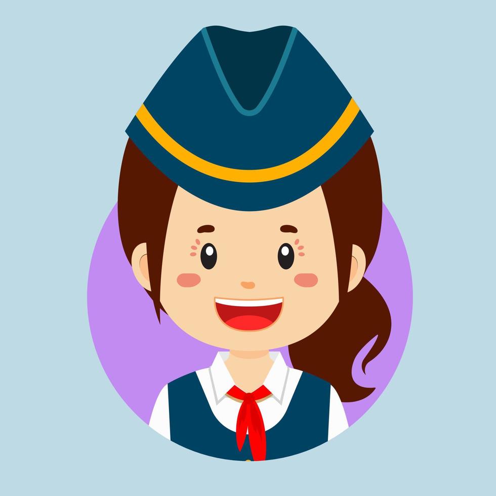 Avatar einer Stewardess-Figur vektor