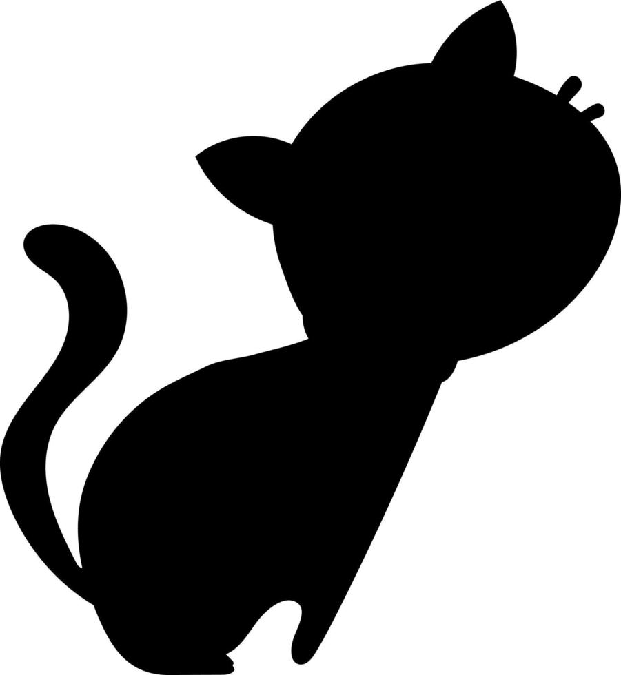 Schwarze Katze Silhouette Haustier. vektor