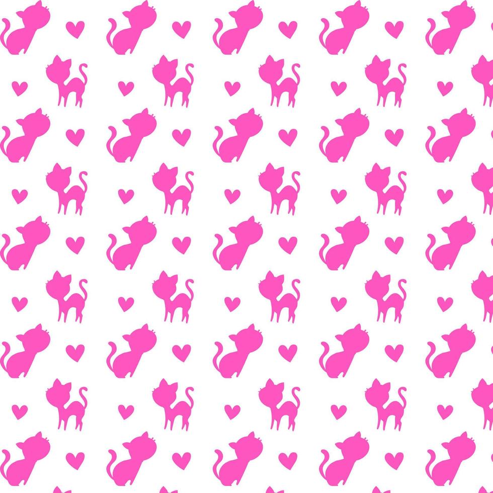 Hintergrund mit Silhouette von Katzen in rosa Farbe. vektor