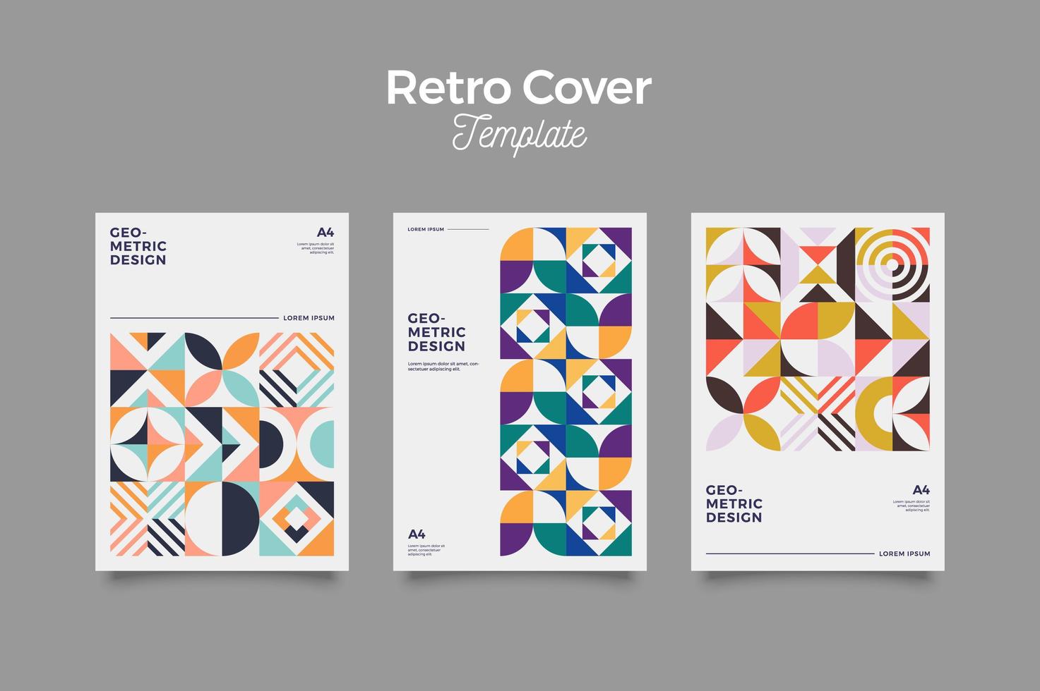 Retro Muster Cover Design Vorlage vektor