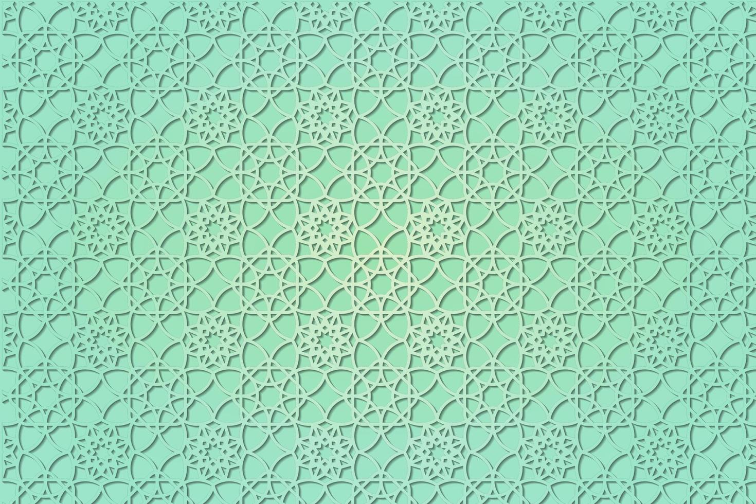 Arabischer islamischer geometrischer Musterhintergrund mit 3D-Ansicht vektor