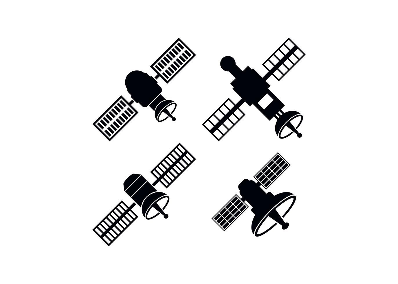 Raum Satellitensymbol Design Vorlage Vektor isolierte Illustration