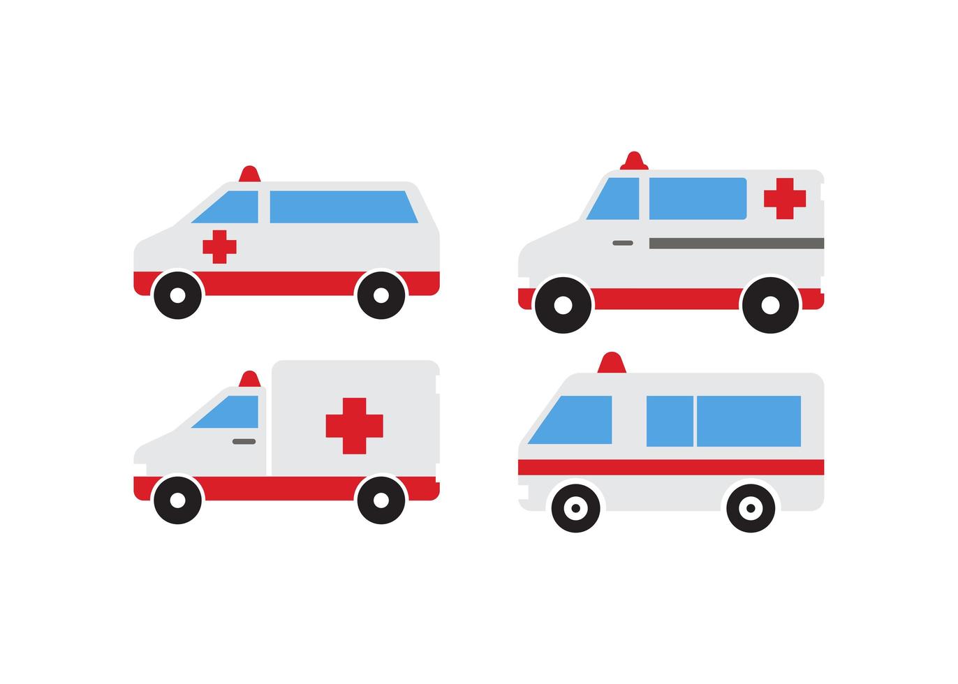 Krankenwagen Icon Design Set vektor