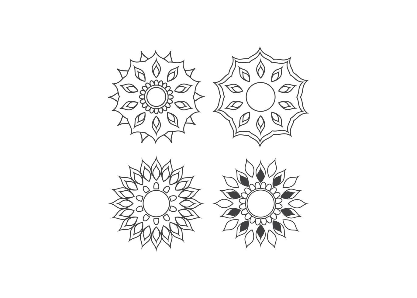 isolierte Illustration des Mandala-Symbolentwurfsschablonenvektors vektor