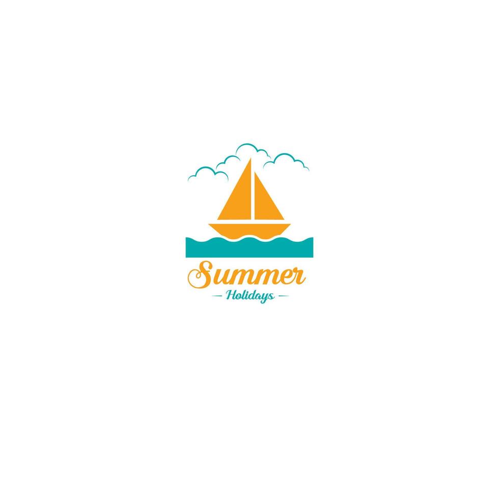 sommar segelbåt logotyp vektor
