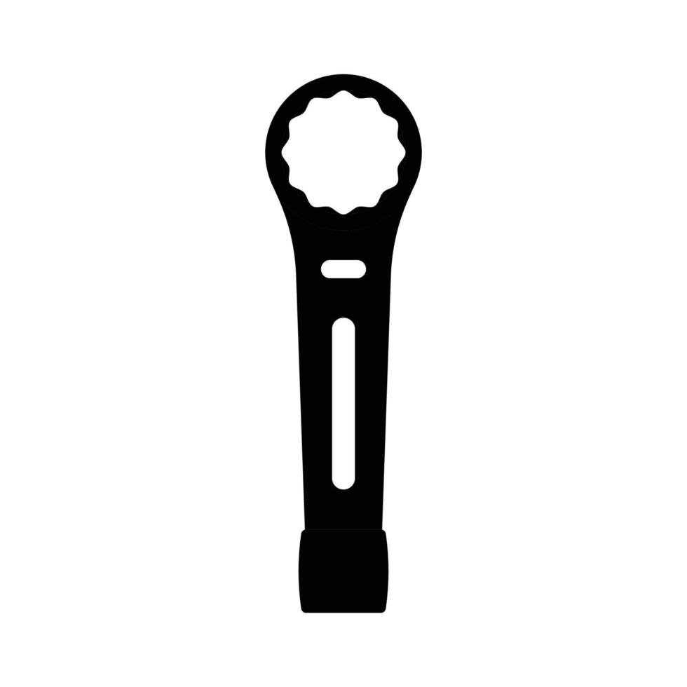 Schraubenschlüssel-Silhouette. Schwarz-Weiß-Icon-Design-Element auf isoliertem weißem Hintergrund vektor