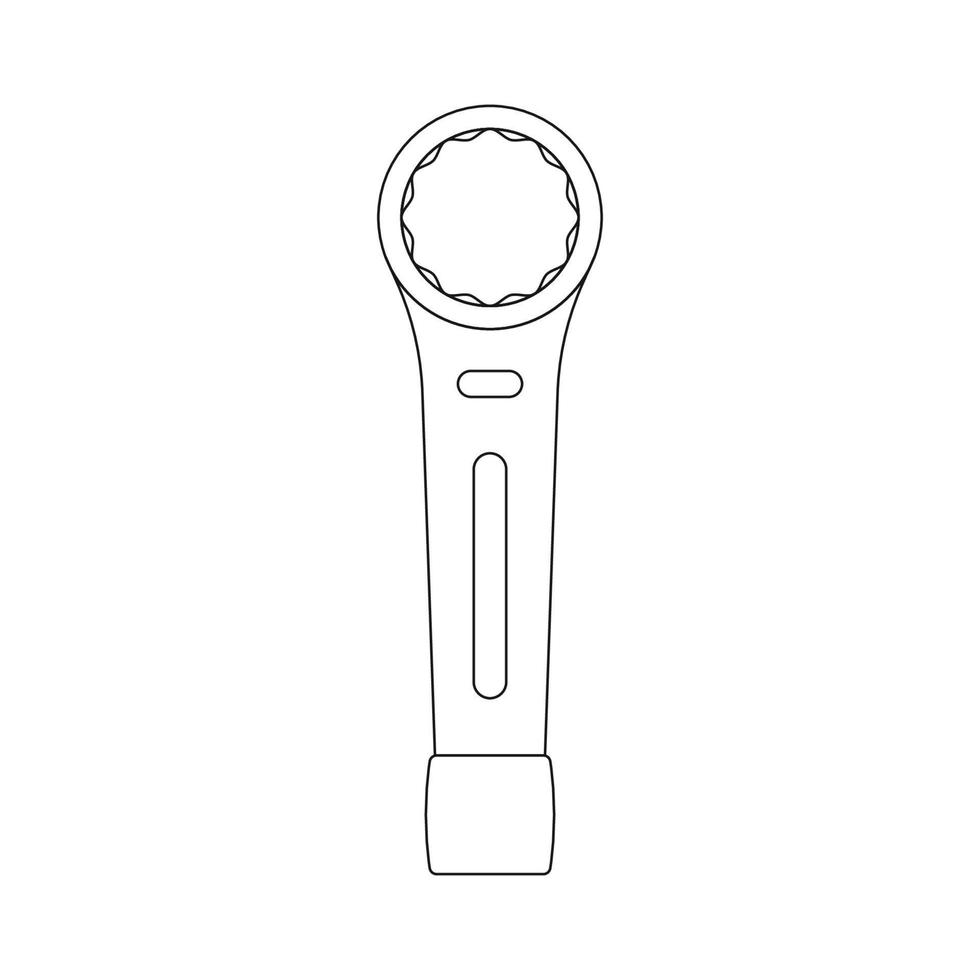 Schraubenschlüssel Gliederungssymbol Illustration auf isolierten weißen Hintergrund Schlüsselwörter langu vektor