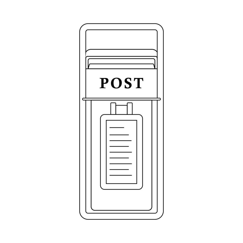 Mailbox-Umriss-Symbol-Darstellung auf isoliertem weißem Hintergrund vektor