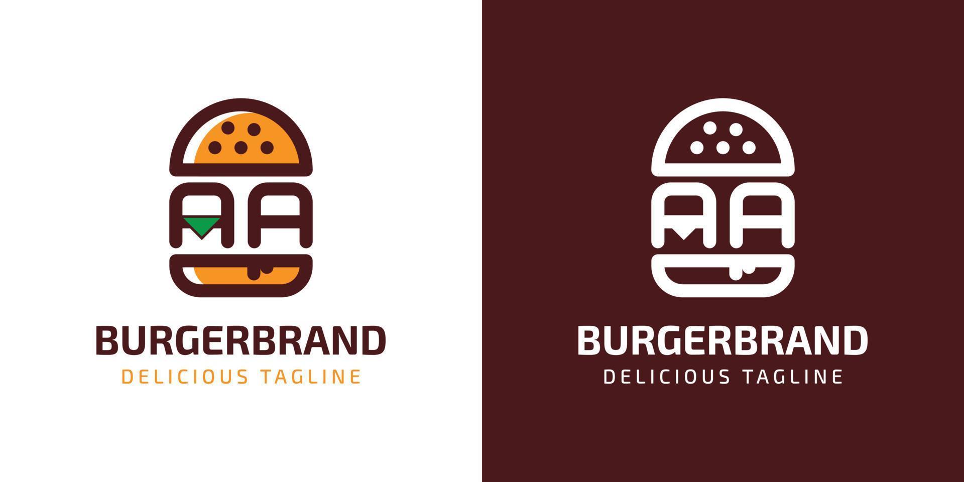 buchstabe aa burger logo, geeignet für jedes geschäft im zusammenhang mit burger mit aa initialen. vektor