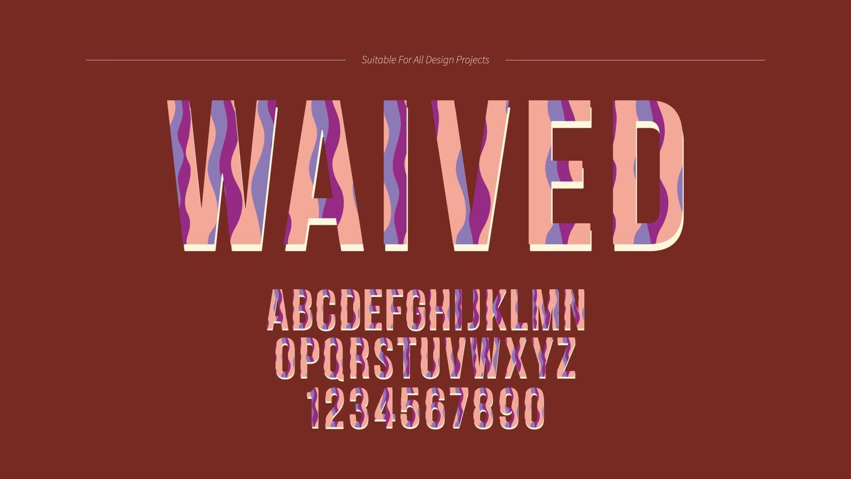 lockigt modern estetisk visa konstnärlig typografi font vektor