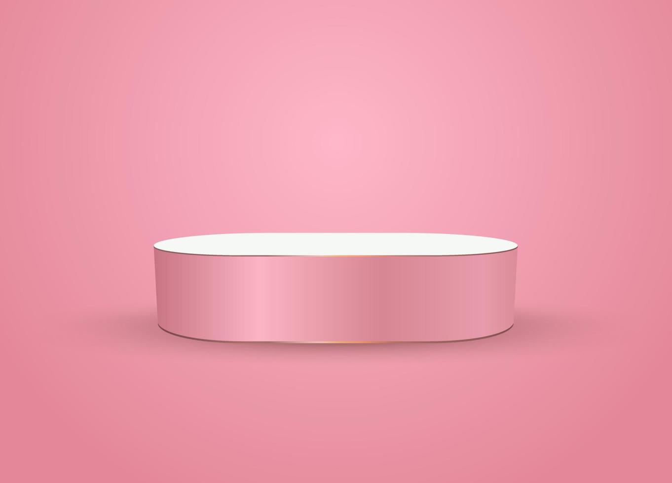 ein rosa 3ds-podium, bühne für produktpräsentation und beleuchteter pastellplatz, bühne, standnutzung als produktpräsentation, vektorillustration vektor