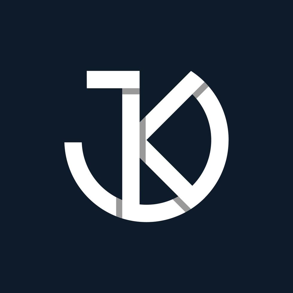 jk-Buchstaben-Logo. einfaches Logo-Design im Linienstil vektor