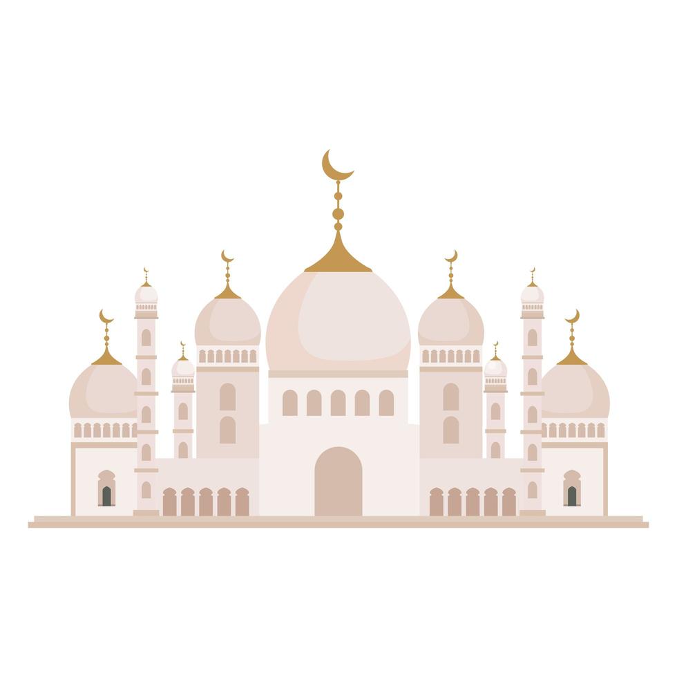 Fassadenmoschee Islam Struktur auf weißem Hintergrund vektor