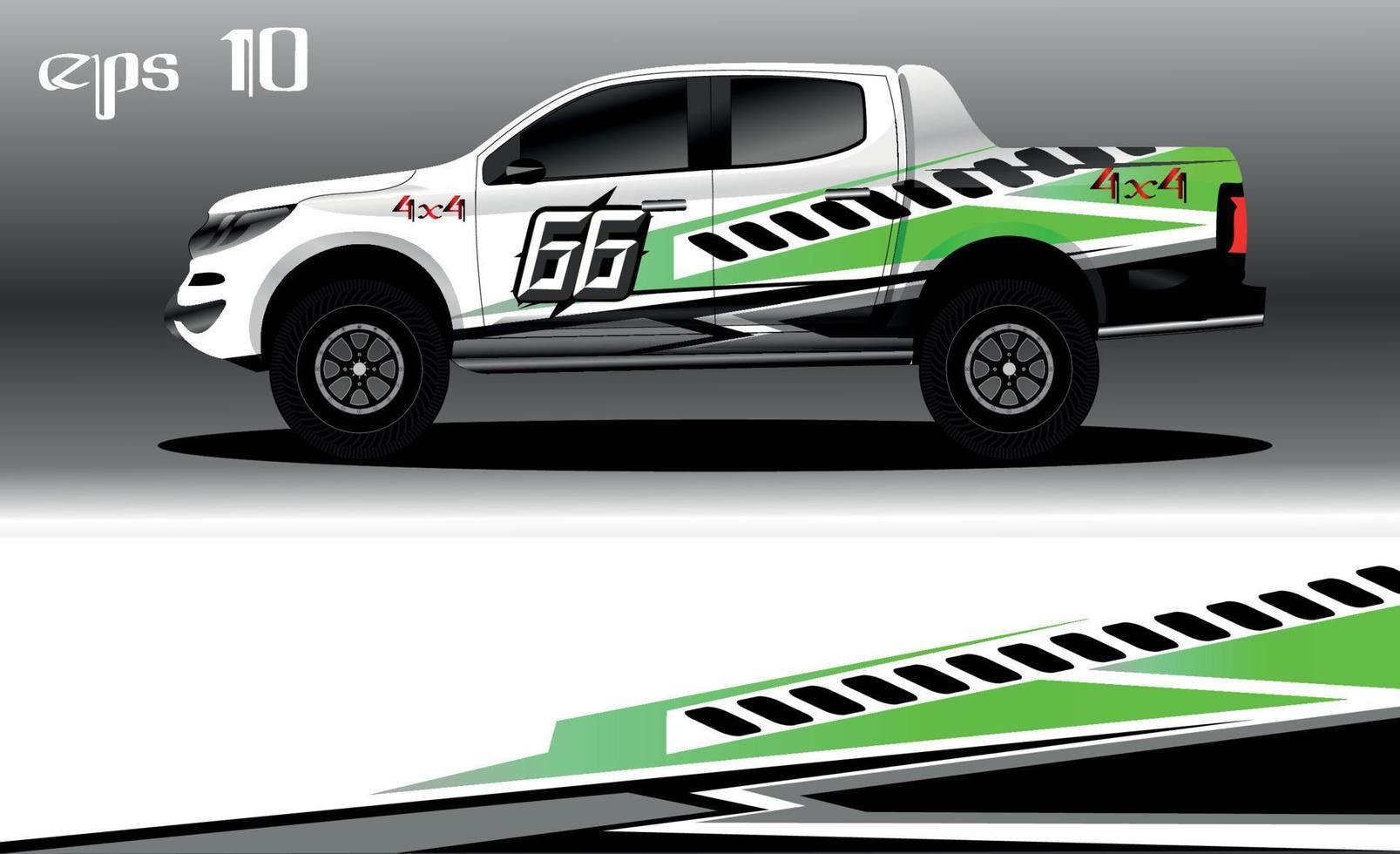 Rennwagen-Wrap-Design-Vektor. abstraktes Grafikstreifen-Rennhintergrund-Kit-Design für Fahrzeugfolierung, Rennwagen, Rallye, Abenteuer und Lackierung vektor