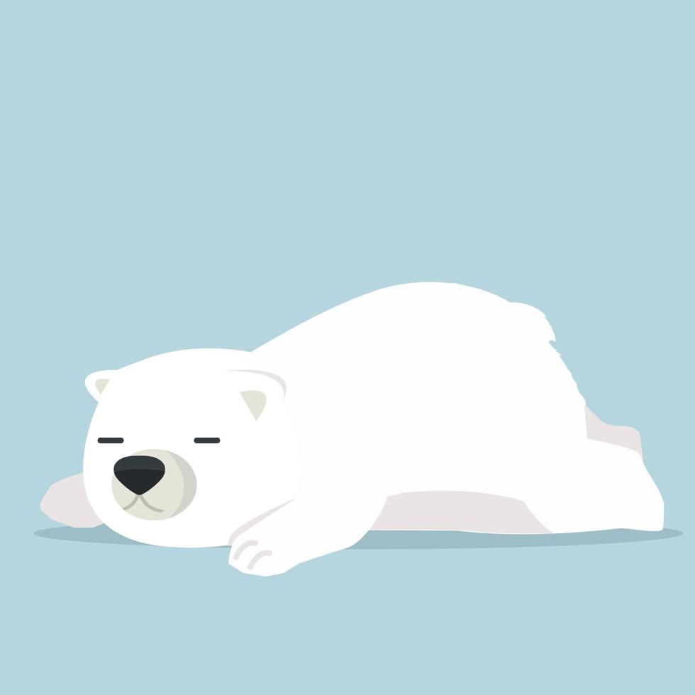 söt isbjörn sover vektor