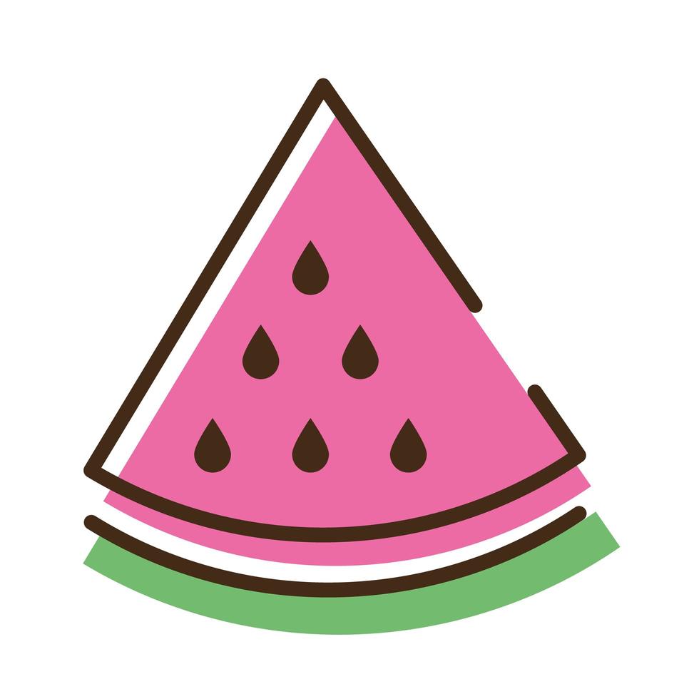vattenmelon färsk frukt linje och fyll stil ikon vektor
